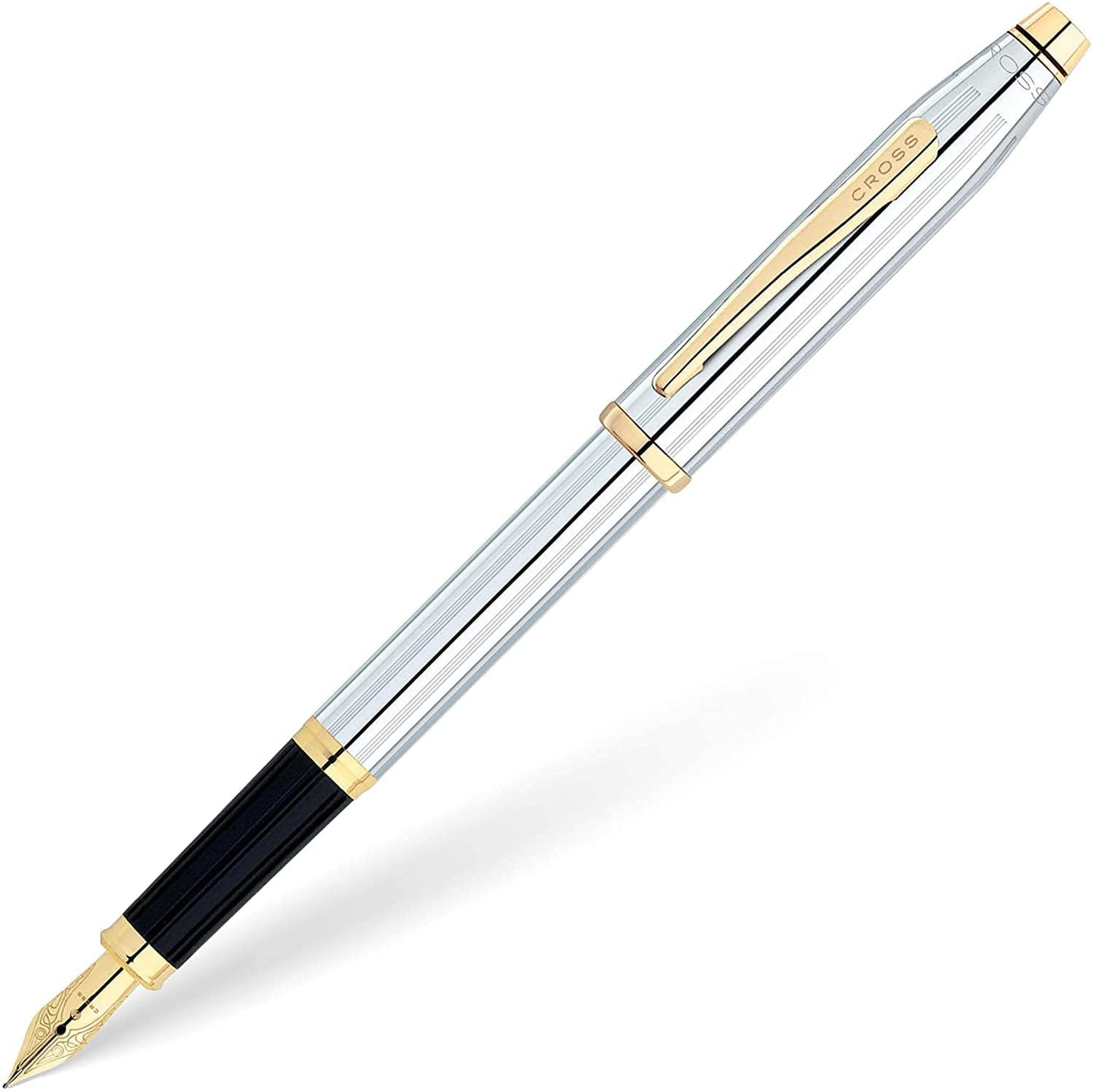 Cross Century II Refillable Fountain Pen, Medium Nib, Includes Premium Gift Box - Medalist Chrome