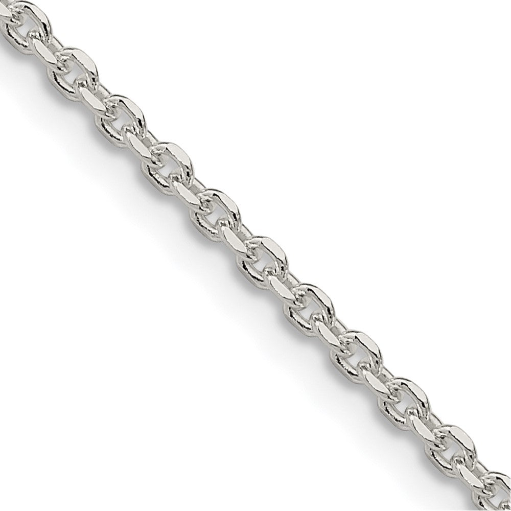 Sterling Silver 2.1mm Diamond-cut Forzantina Cable Chain 22 Inches
