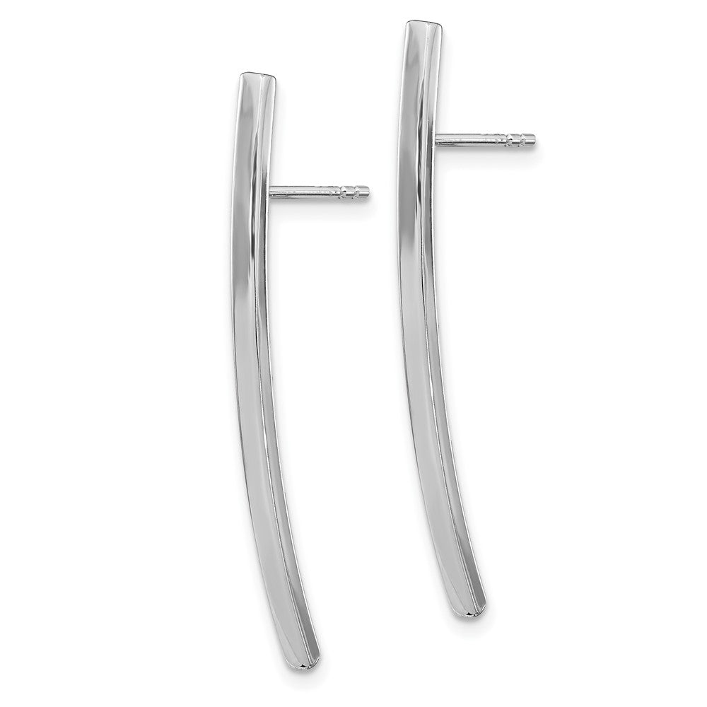 Sterling Silver Rh-plated Polished Post Dangle Earrings
