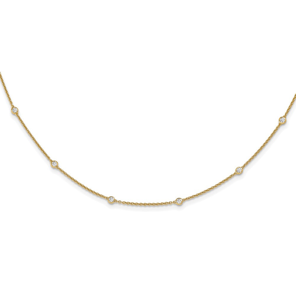 True Origin 14k 1/2 carat Lab Grown Diamond VS DEF Twenty Station 20 inch Necklace