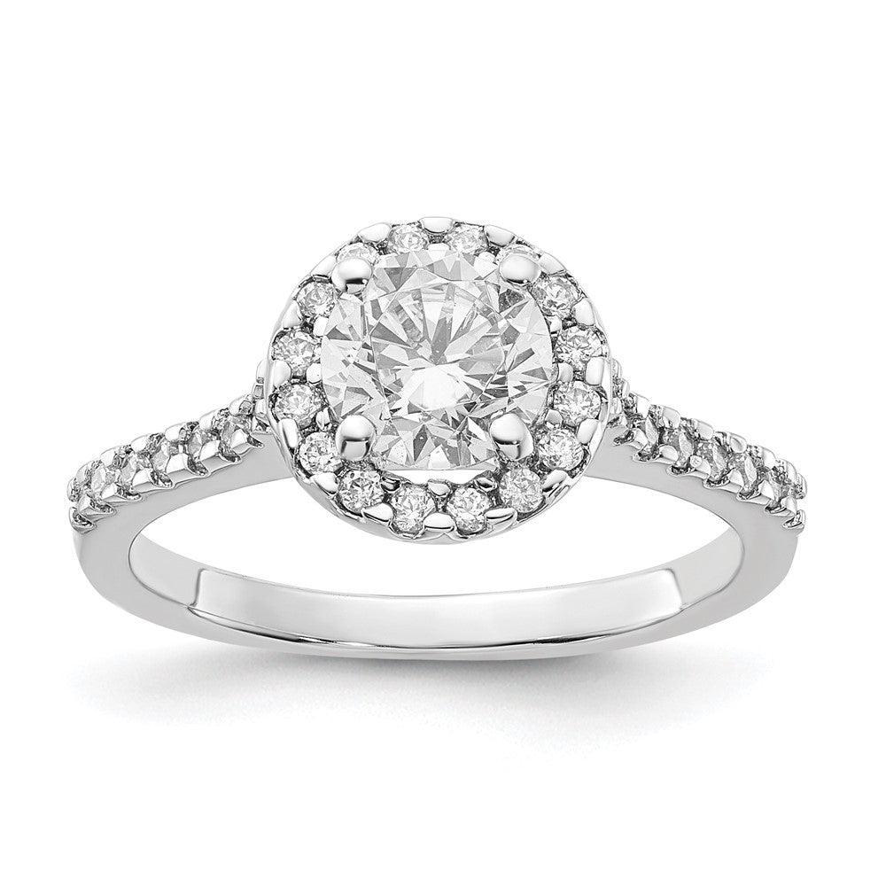 Sterling Silver Rhodium-plated Diamonore Halo Ring
