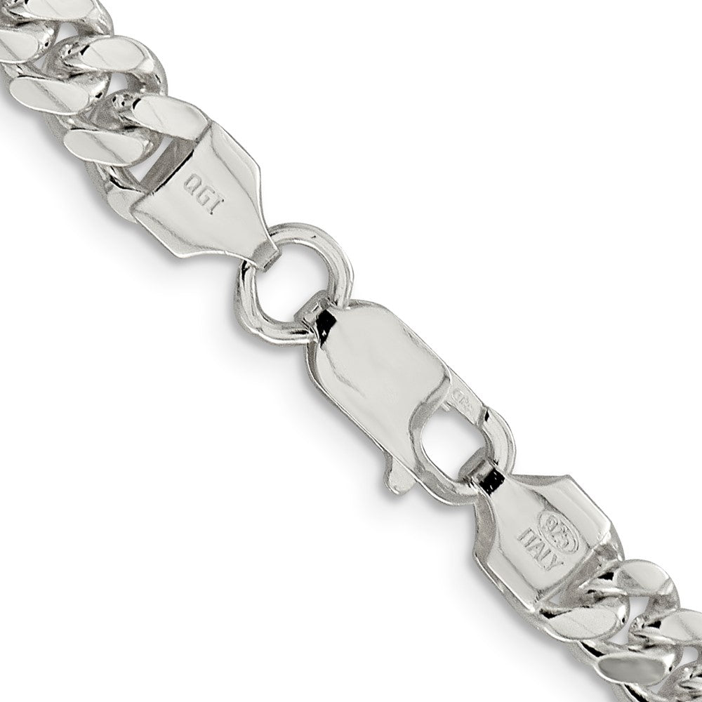 Sterling Silver 6.4mm Polished Domed Curb Chain 18 Inches