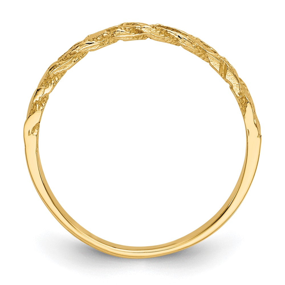 14k Diamond-cut Rope Ring size 7