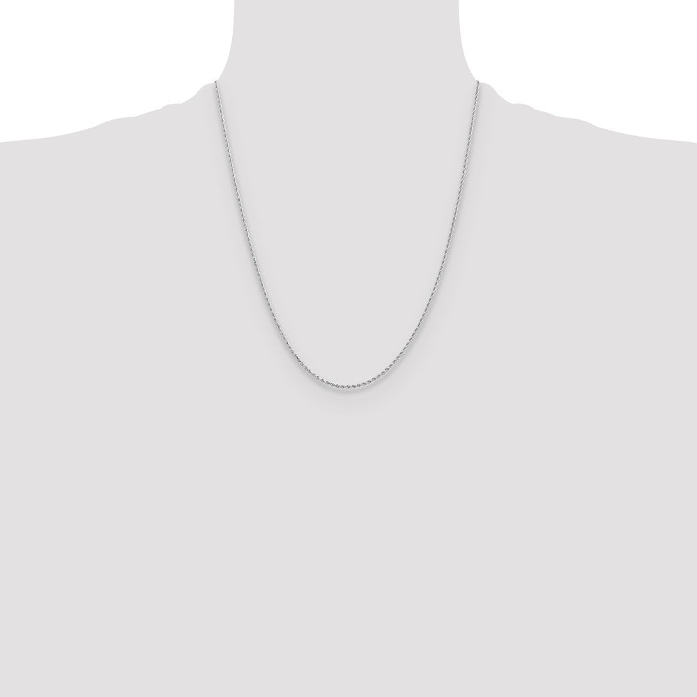 10k White Gold 1.75mm Diamond-Cut Rope Chain