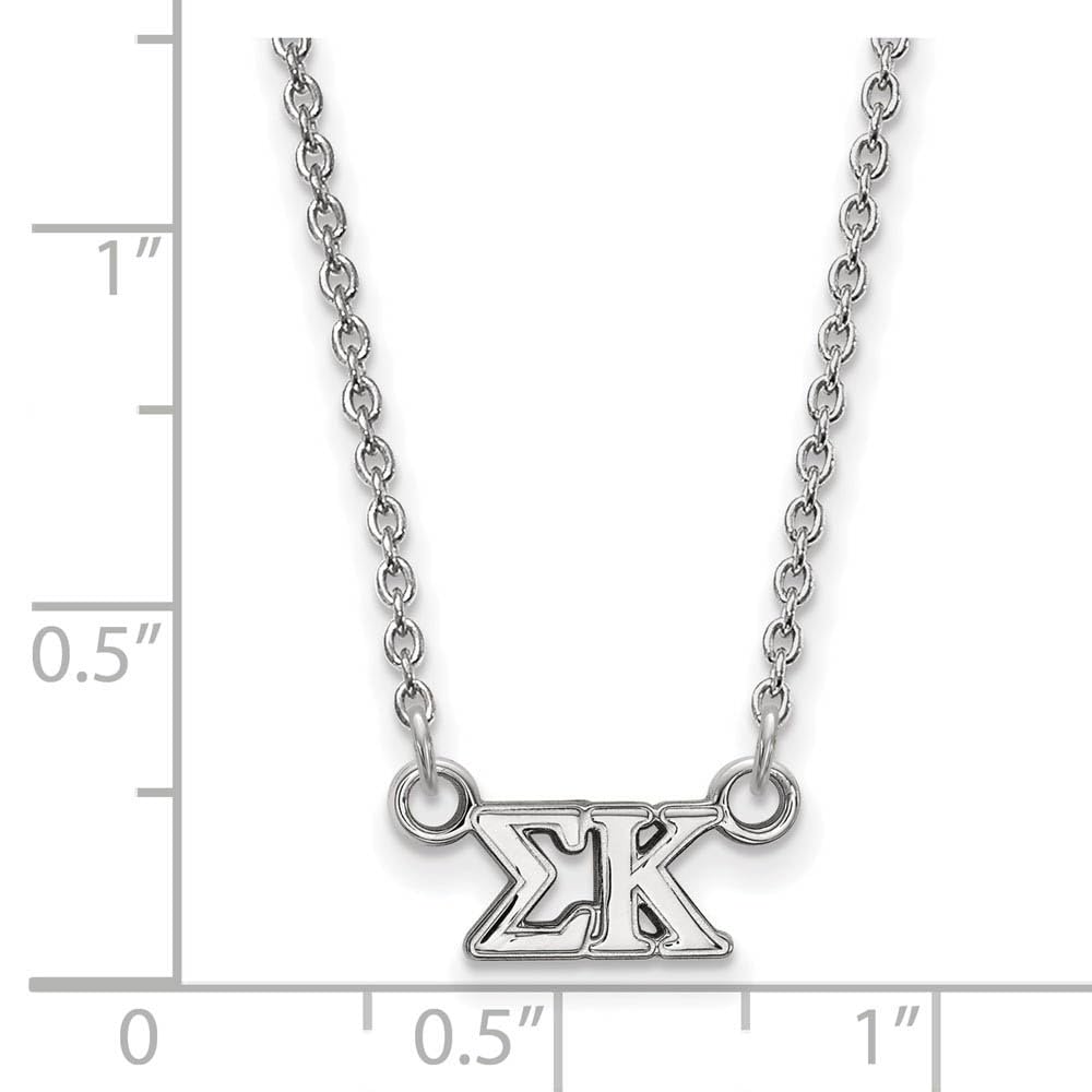 Sterling Silver 18in Official Licensed Greek Sororities Sigma Kappa (??) XS Pendant w/ Necklace