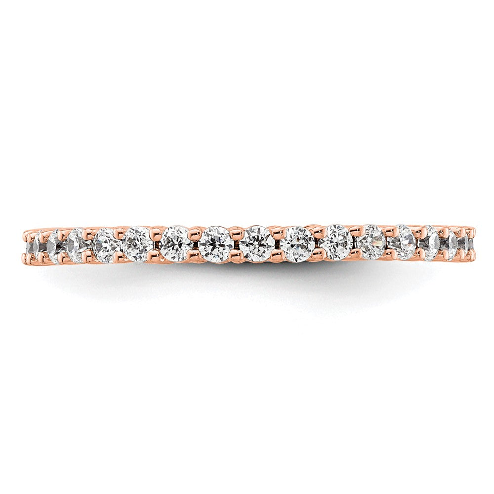 14k Rose Gold Polished Size 5.5 Shared Prong 1/2 carat Diamond Complete Eternity Band
