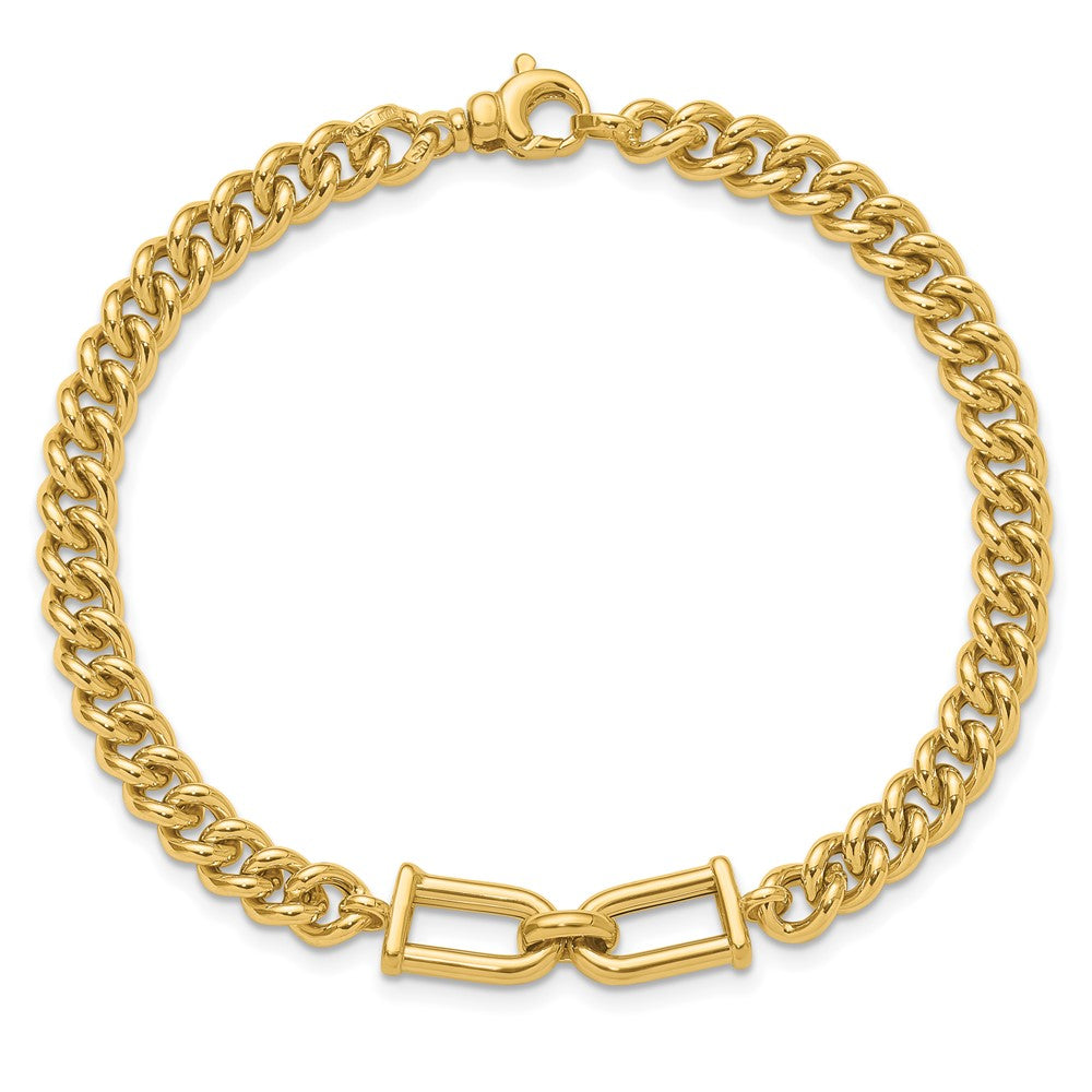 14K Polished Fancy Link Bracelet 7.5  inches