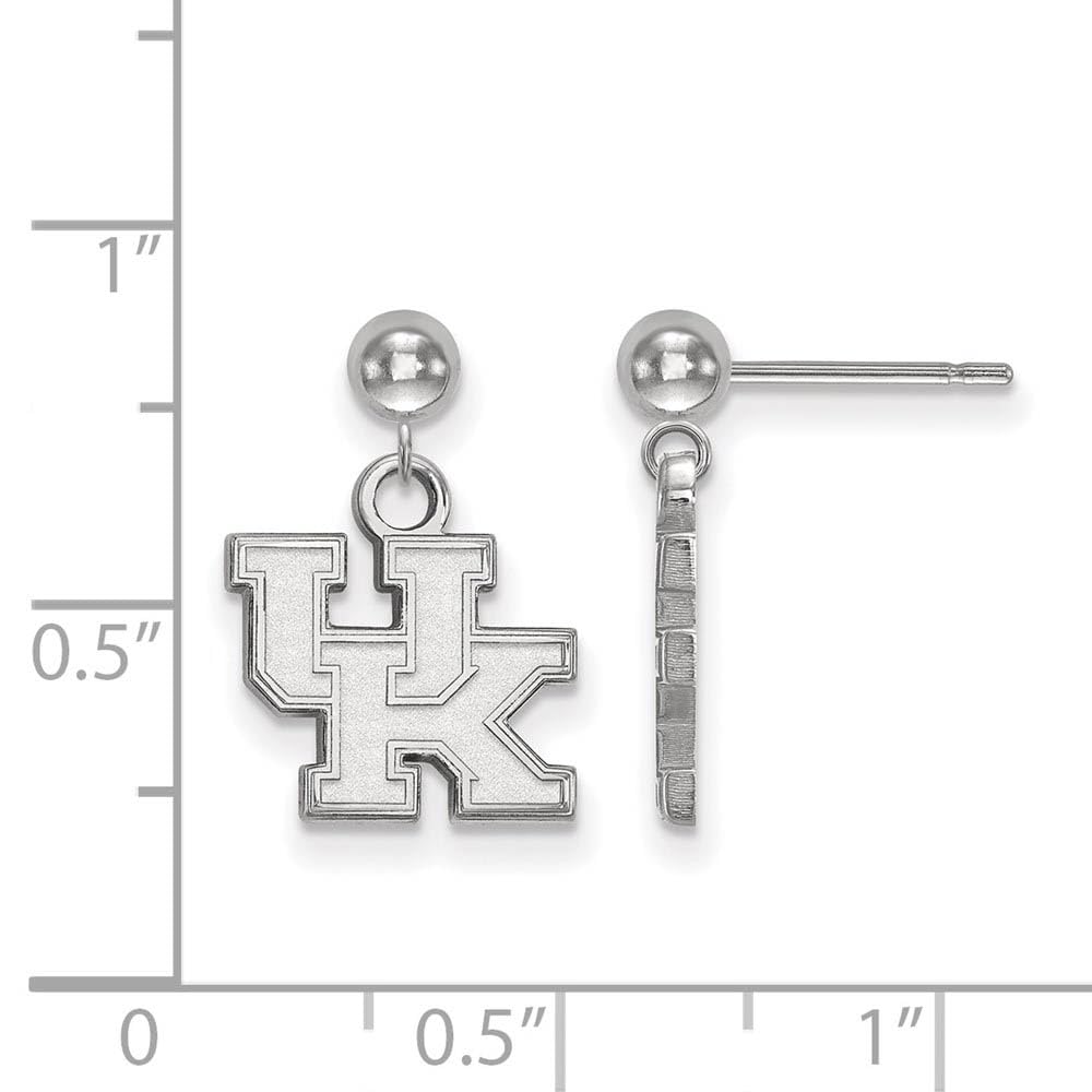 Sterling Silver Rhodium-plated LogoArt University of Kentucky U-K Dangle Ball Post Earrings QSS010UK
