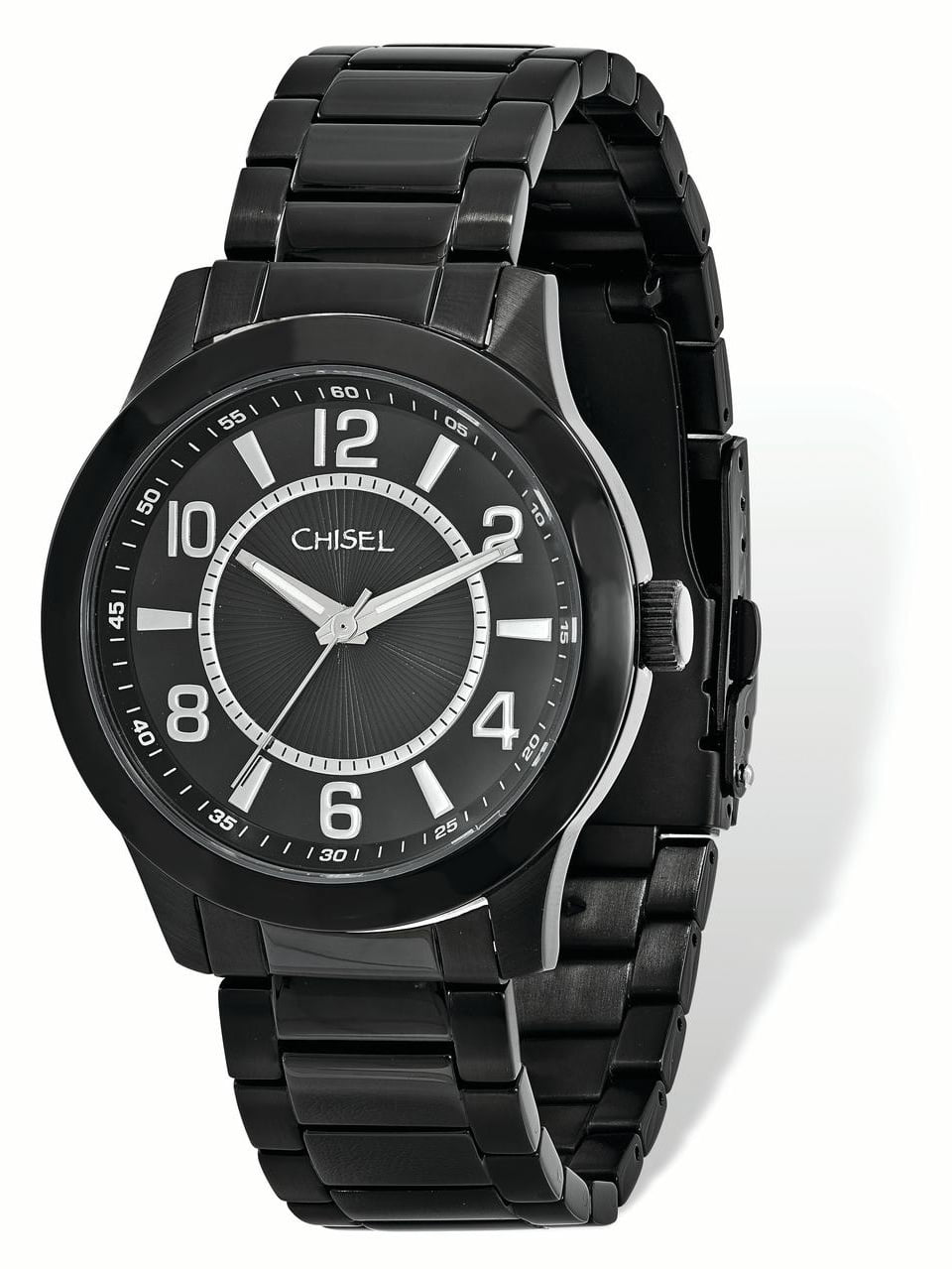 Mens Chisel Black IP-plated Stainless Steel Black Dial Watch