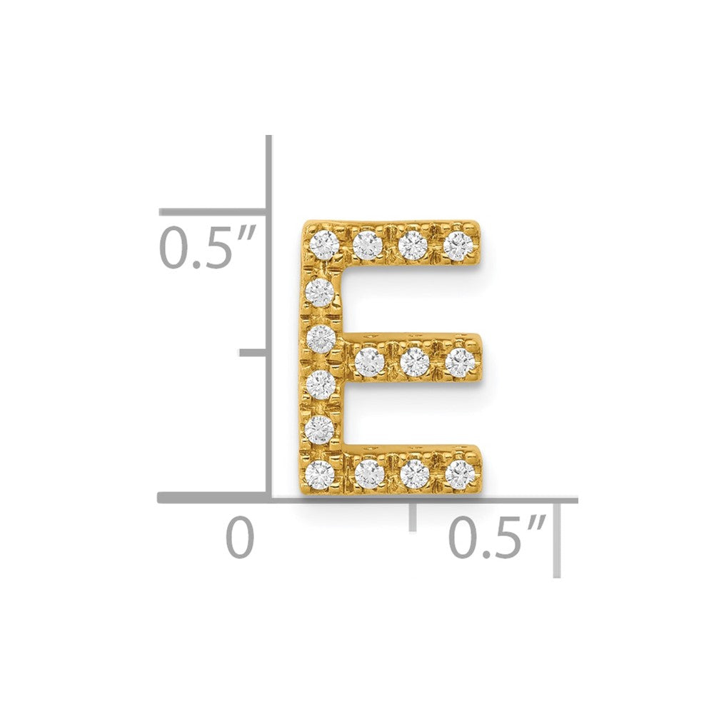 10K  Diamond Letter E Initial Charm
