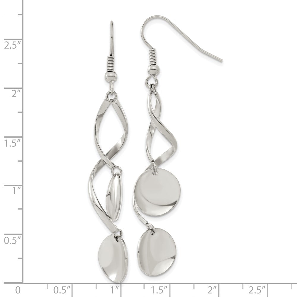 Stainless Steel Polished Twisted Shepherd Hook Earrings