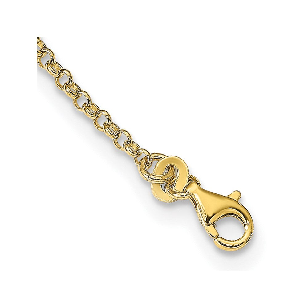 Sterling Silver Gold-tone Textured with 1.5in ext. Necklace