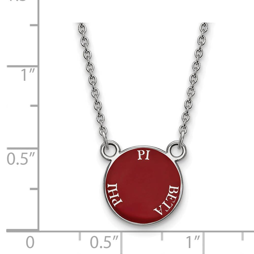 Sterling Silver 18in Official Licensed Greek Sororities Pi Beta Phi (???) XS Enamel Pendant w/Necklace