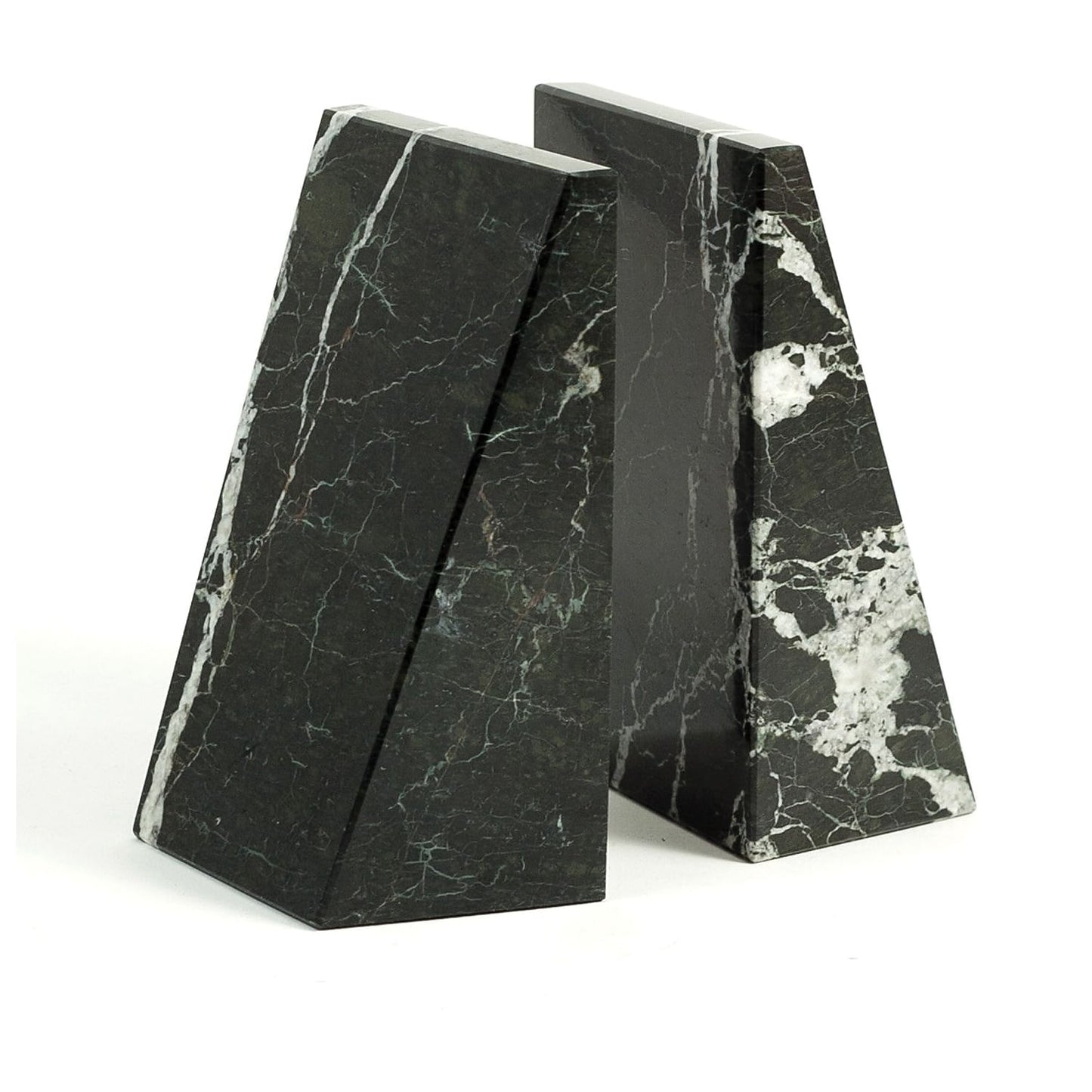 Bey-Berk Marble Zebra Book Ends 6"H Black (R10H)