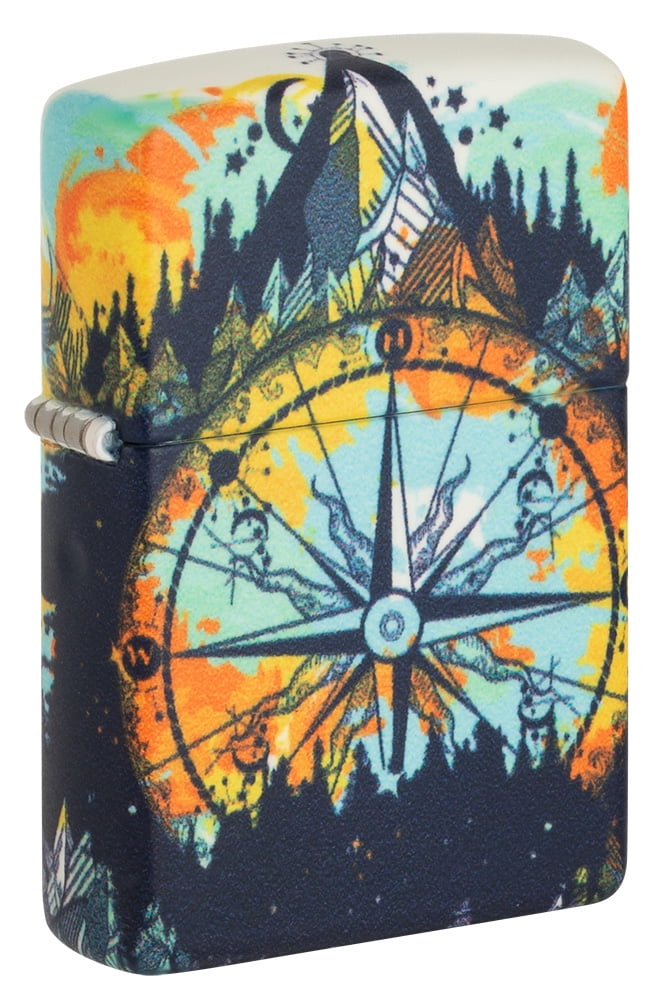 Zippo Compass Mountain Design 540 Color Glow-in-the-Dark Pocket Lighter