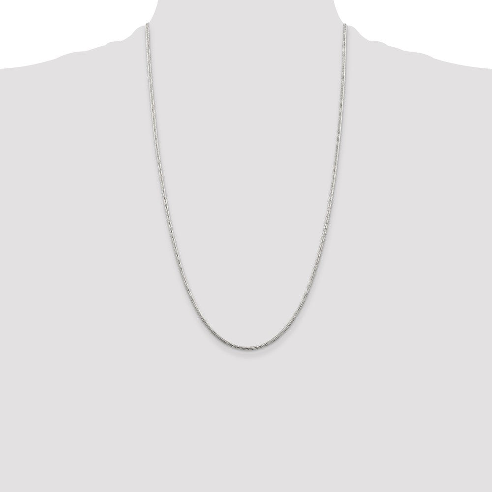 Sterling Silver 1.6mm Round Snake Chain 26 Inches