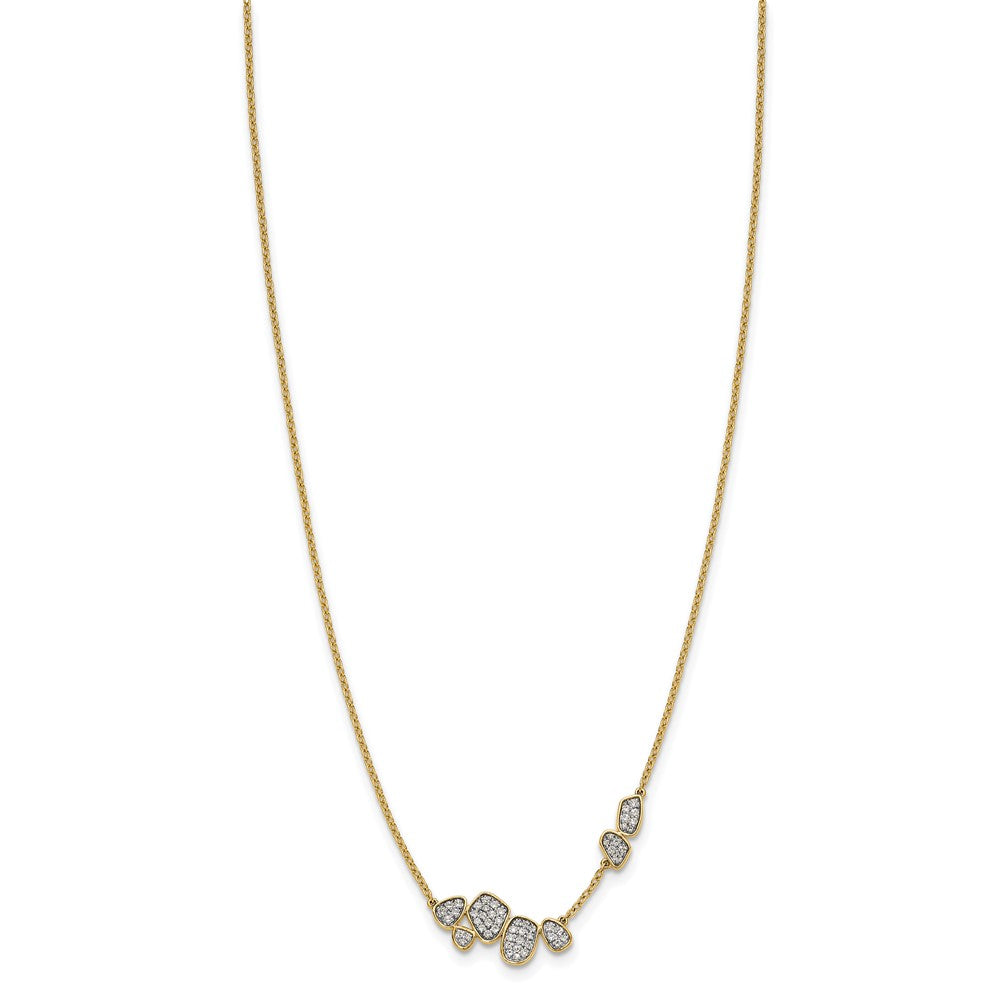 14k 1/2 carat Lab Grown Diamond VS/SI+ G+ 16 inch Fancy Cluster Necklace
