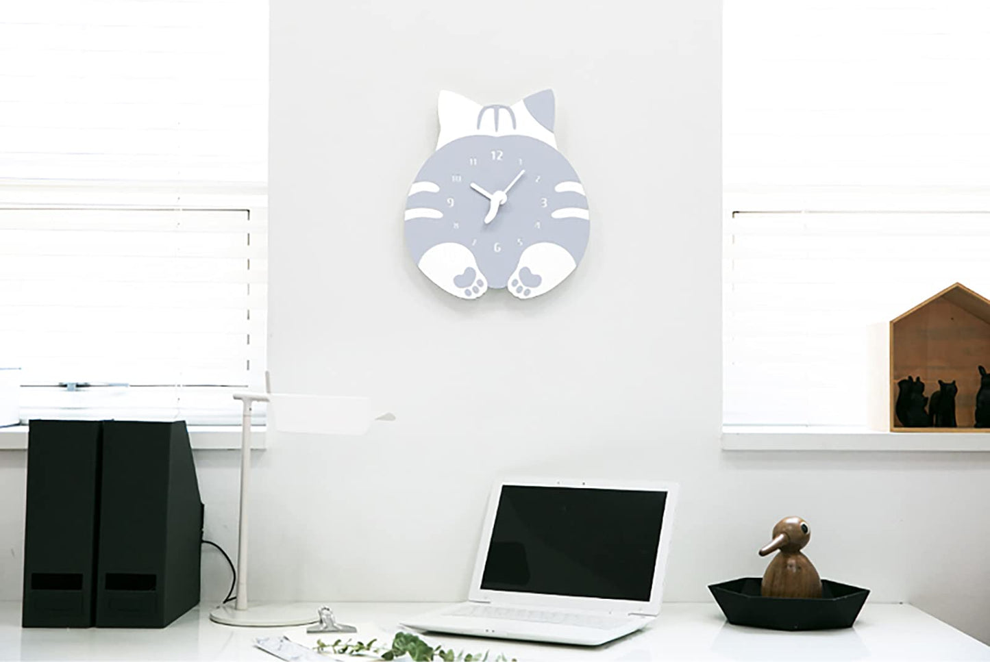 Modern Minimalist Silent Wall Clock Funny Animal Collection (Cat Butt)