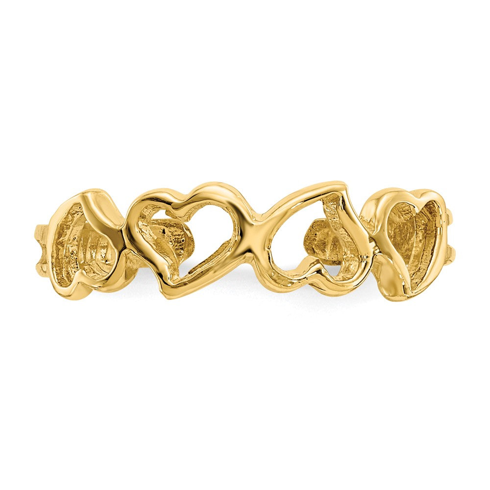 14k Heart Design Toe Ring