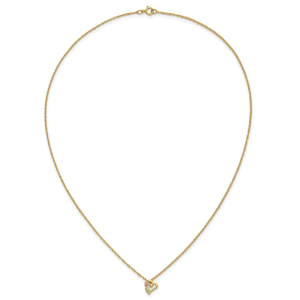 10K Tri-color w/12K Accents Diamond Black Hills Gold Necklace