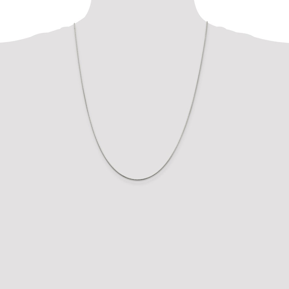 Sterling Silver 1.2mm Patterned Diamond-cut Snake Chain 24 Inches