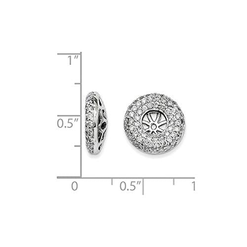 14k White Gold Diamond Earring Jackets
