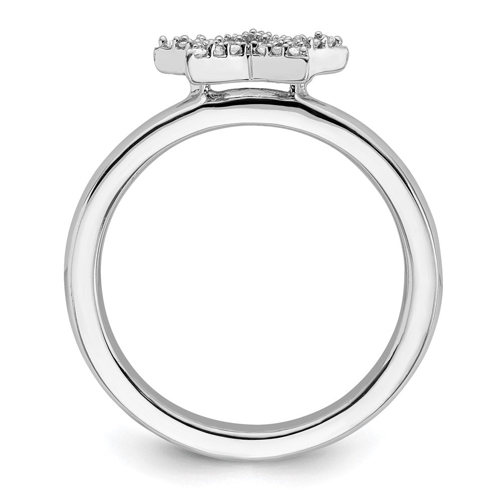 Sterling Silver Stackable Expressions Star Diamond Ring Size -9