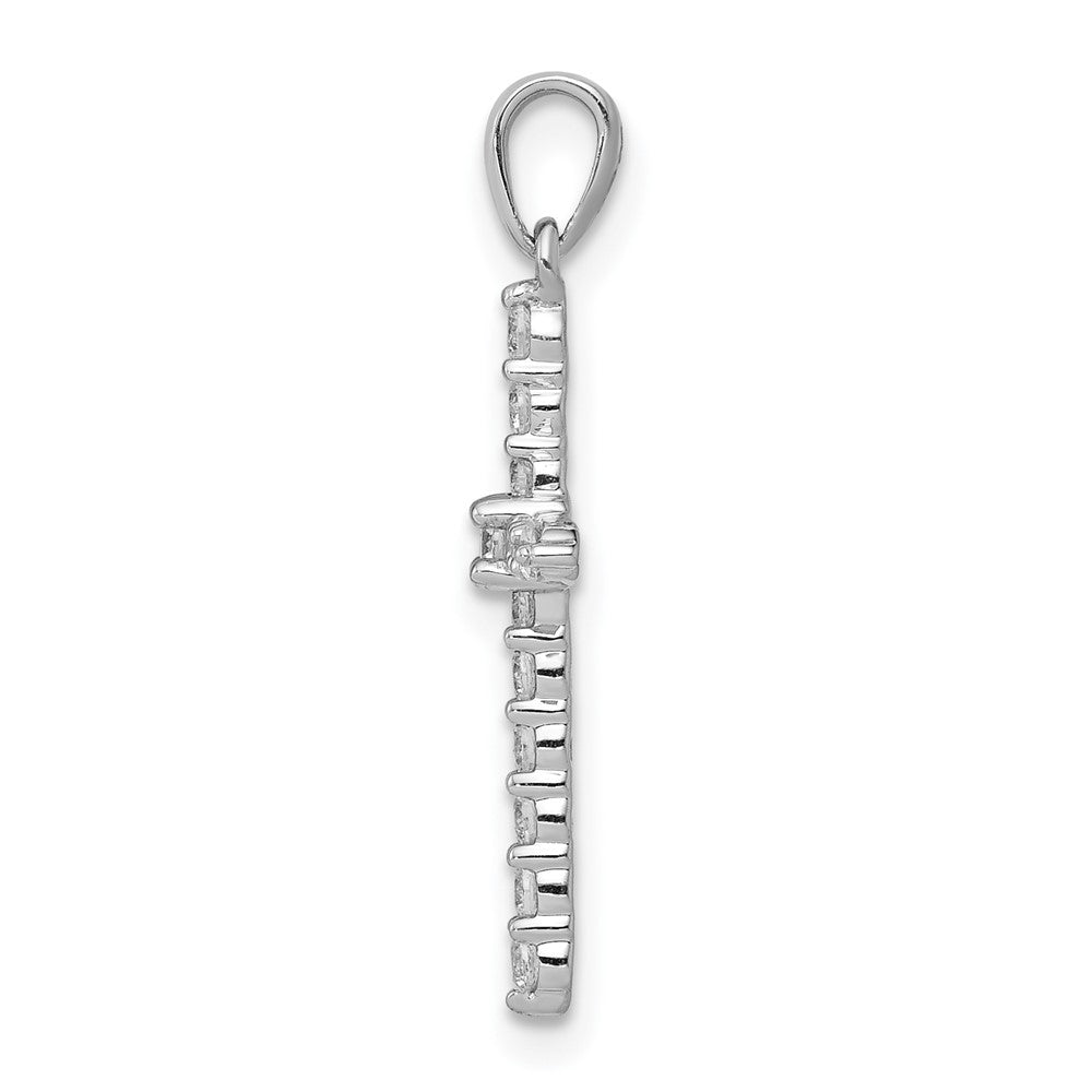 14k White Gold 1/4 carat Lab Grown Diamond VS/SI+ G+ Cross Pendant