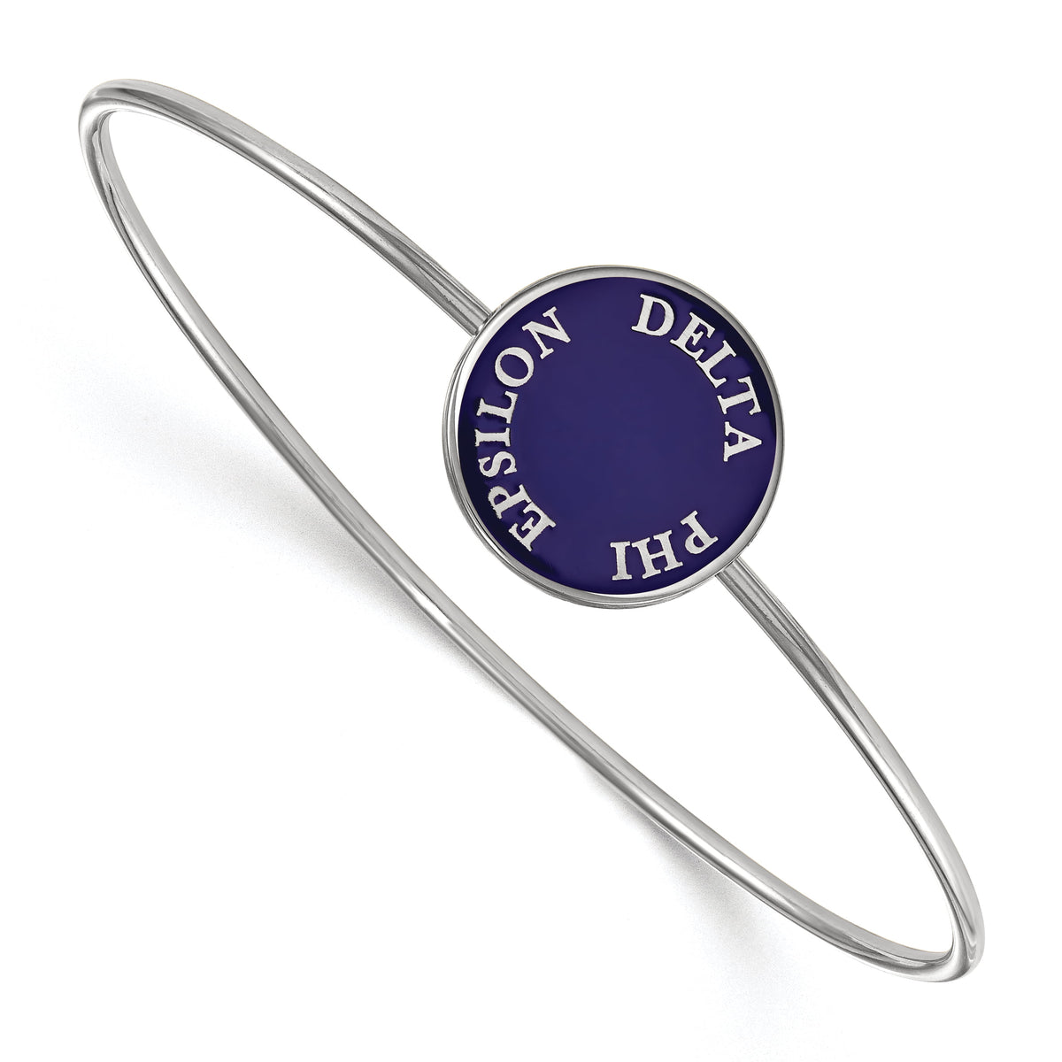 Sterling Silver Official Licensed Greek Sororities Delta Phi Epsilon (???) Enameled Slip-on Bangle