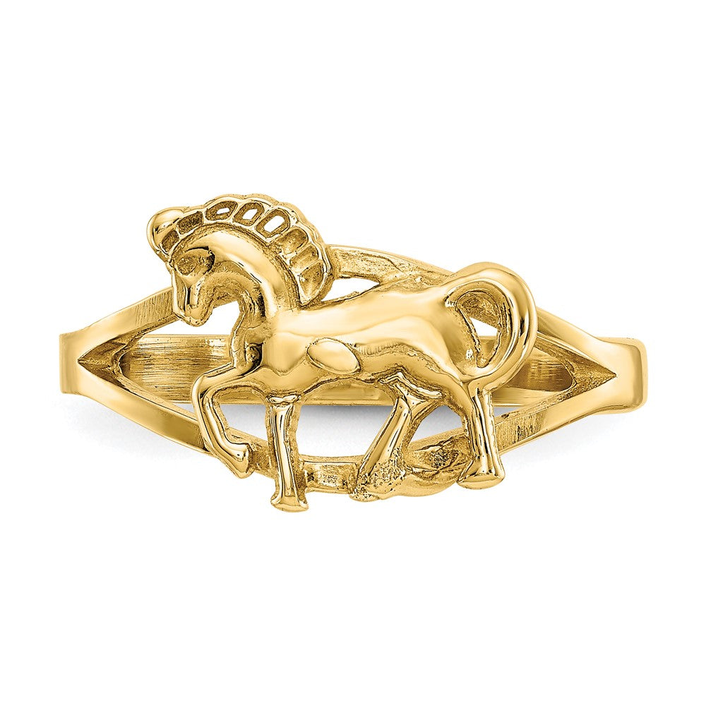 14k Polished Horse Ring Size 5.75