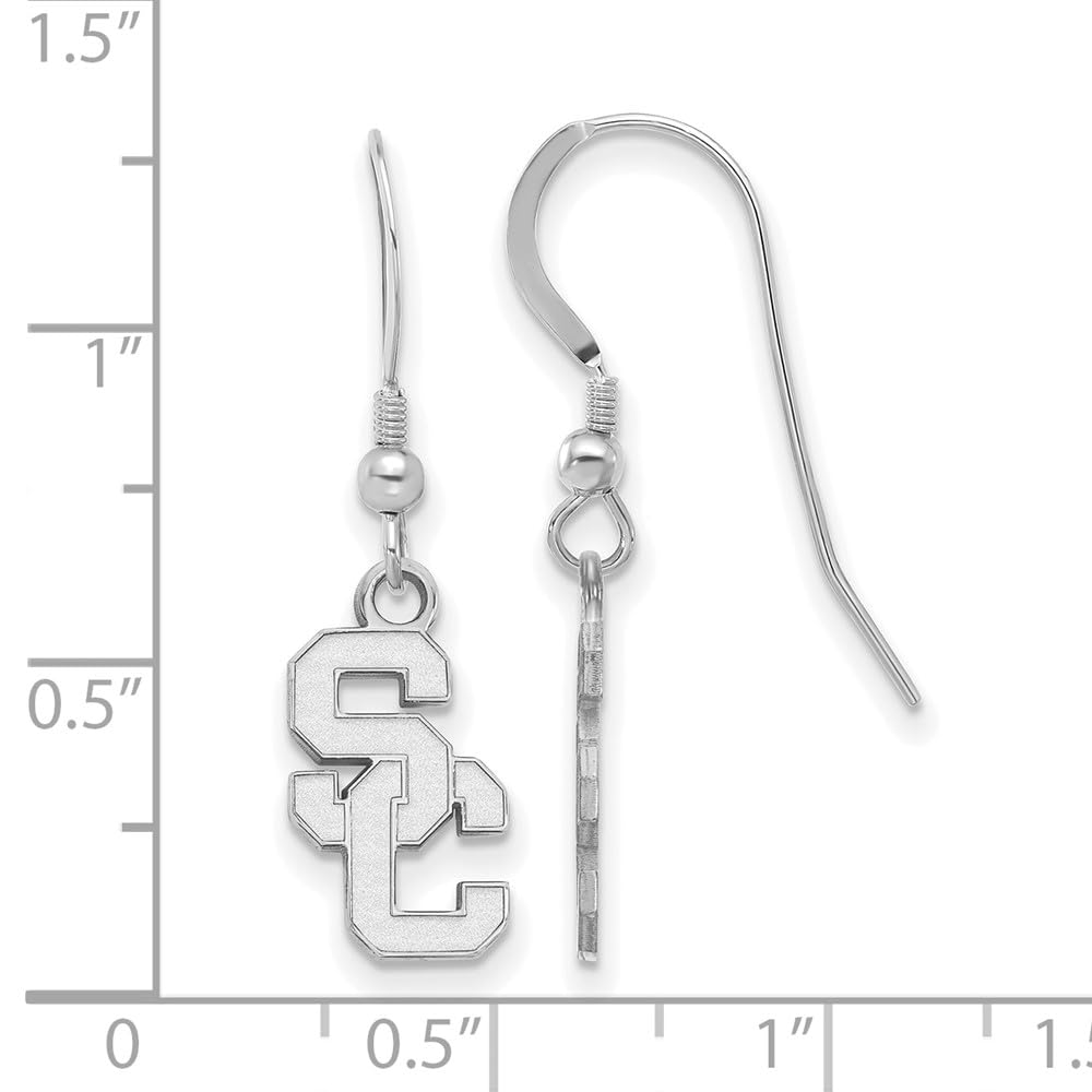 Logoart 925 Sterling Silver University Of Southern California Small Dangle Earrings Wire