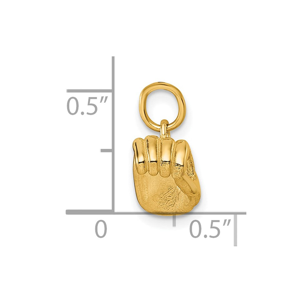 14K American Sign Language Alphabet Fingerspelling Sign O Pendant