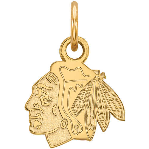 14K Yellow Gold NHL LogoArt Chicago Blackhawks Extra Small Pendant
