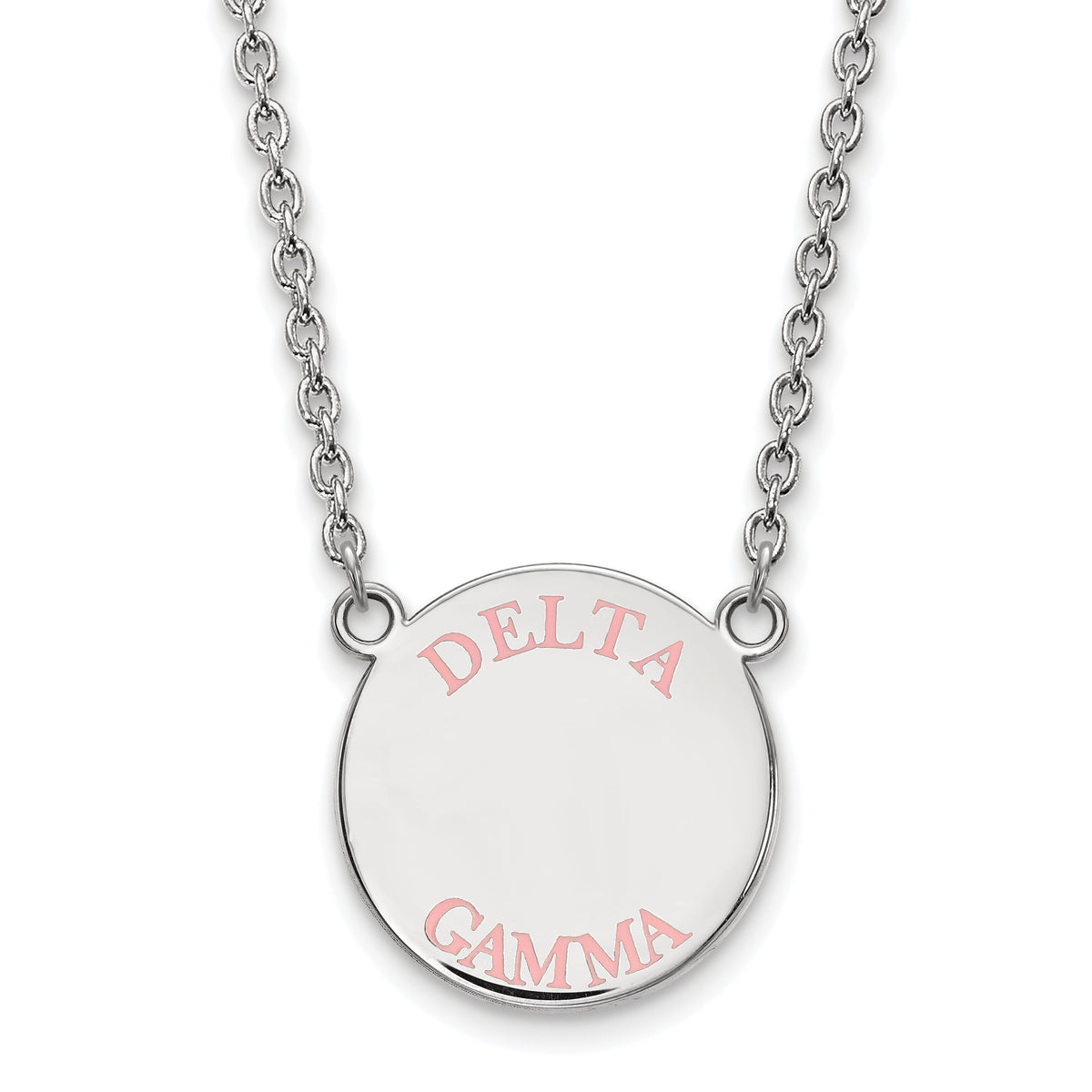 Sterling Silver 18in Official Licensed Greek Sororities Delta Gamma (??) Small Enamel Pendant w/Necklace