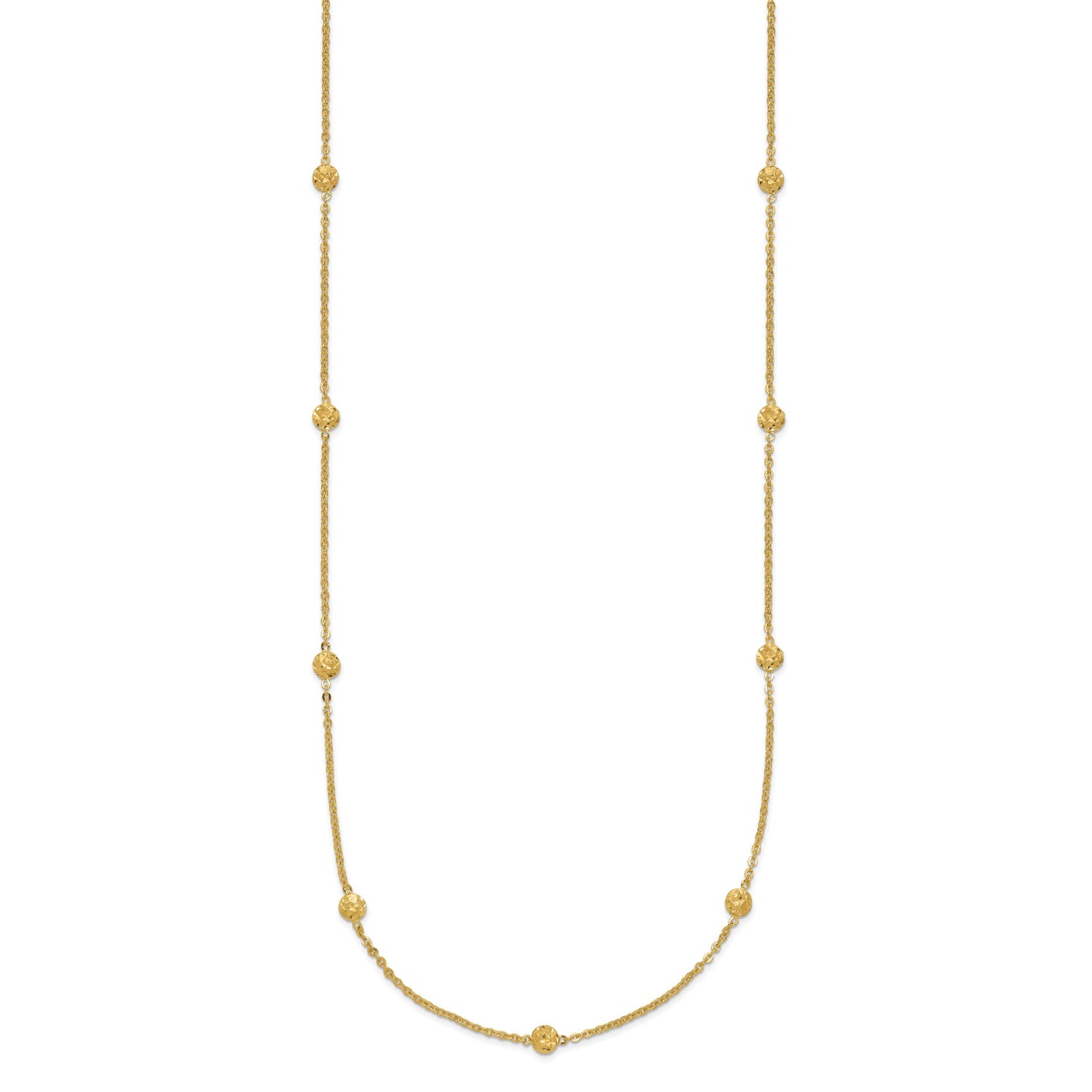 14 Karat Yellow Gold Diamond-cut Tiny Puffed Circl