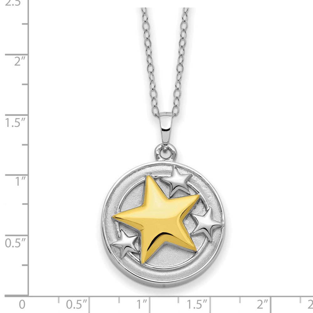 Sentimental Expressions Sterling Silver Rhodium-plated Gold-plated Your Brightest Star Ash Holder 18 Inch Necklace 18 Inches