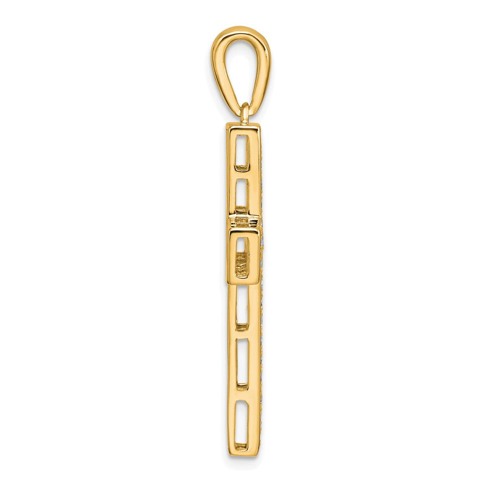 True Origin 14K Yellow Gold 1 carat Lab Grown Diamond VS+ F+ Complete Cross Pendant