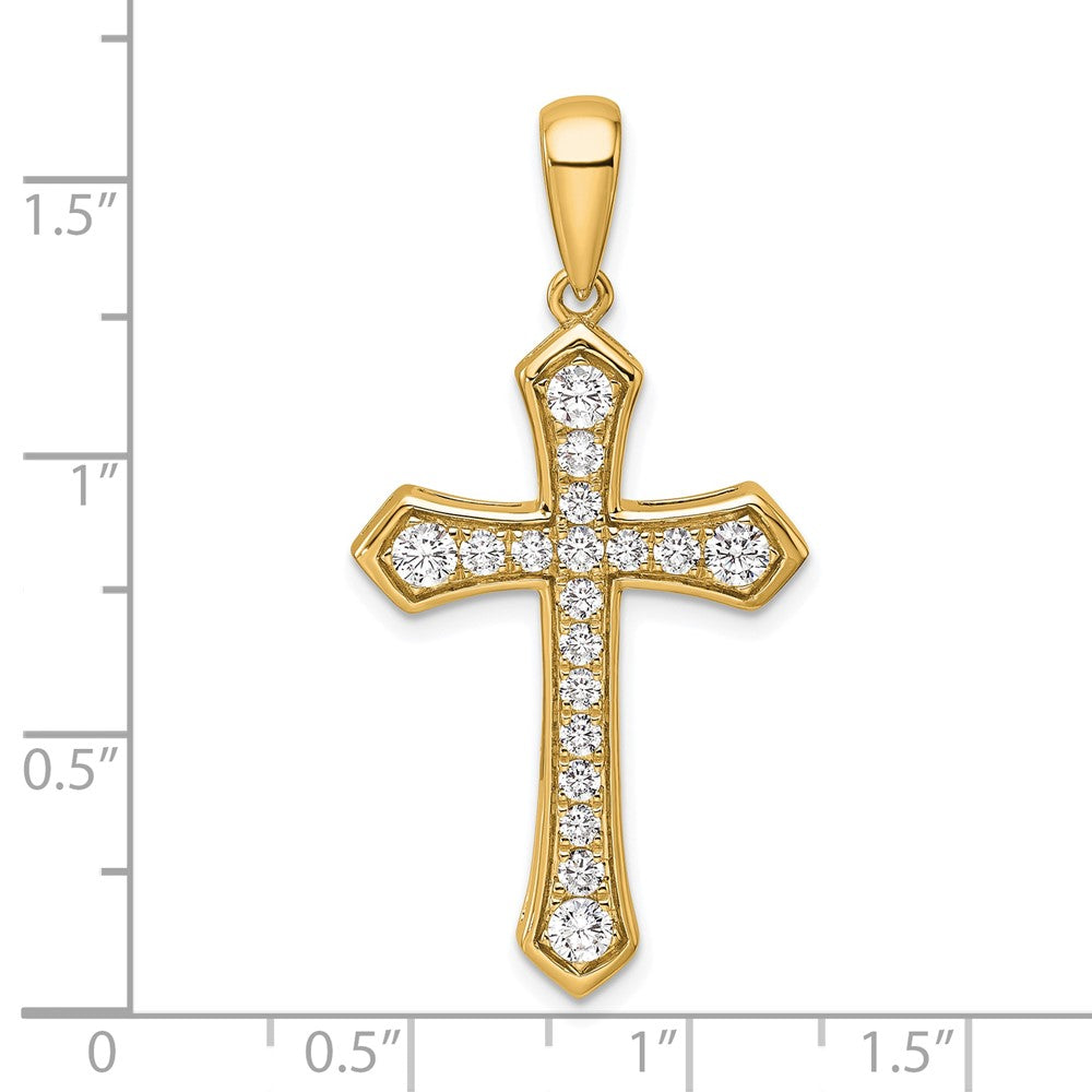 True Origin 14k 3/4 carat Lab Grown Diamond VS D E F Cross Pendant