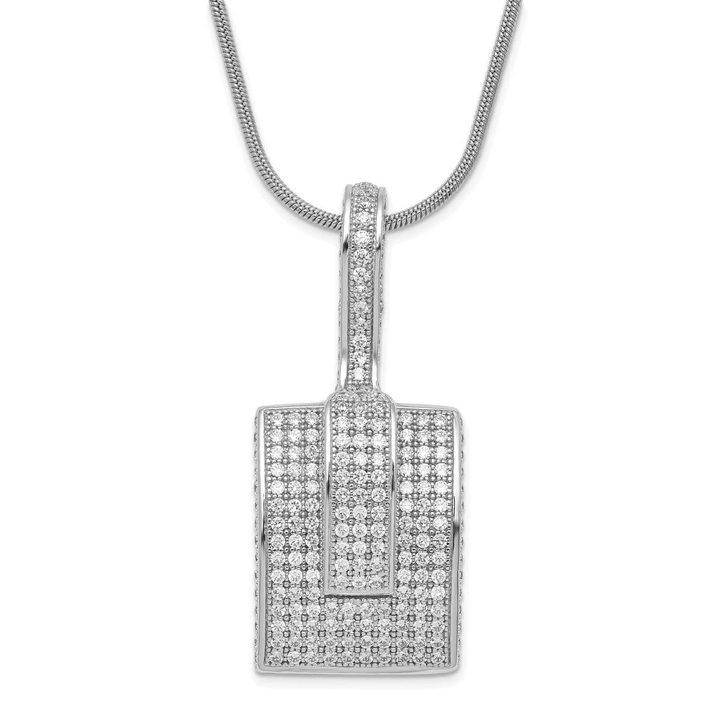 Sterling Silver & CZ Fancy Brilliant Embers w/ 2in ext Necklace