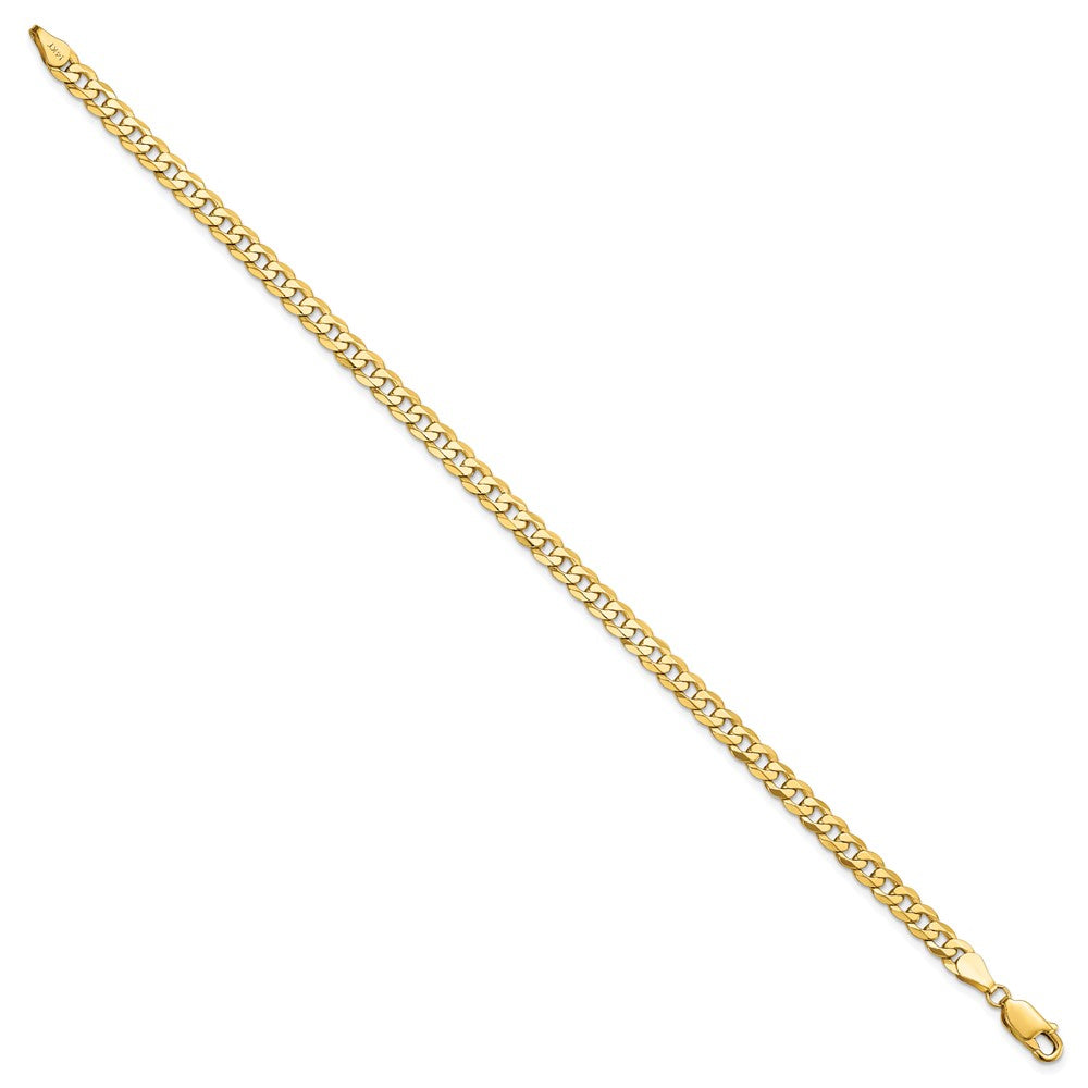 14K 4.5mm Flat Beveled Curb Chain 8  inches