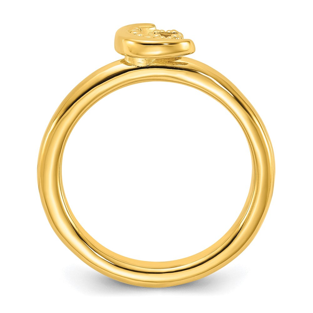 Sterling Silver Stackable Expressions Gold-plated Citrine Moon Ring Size -7