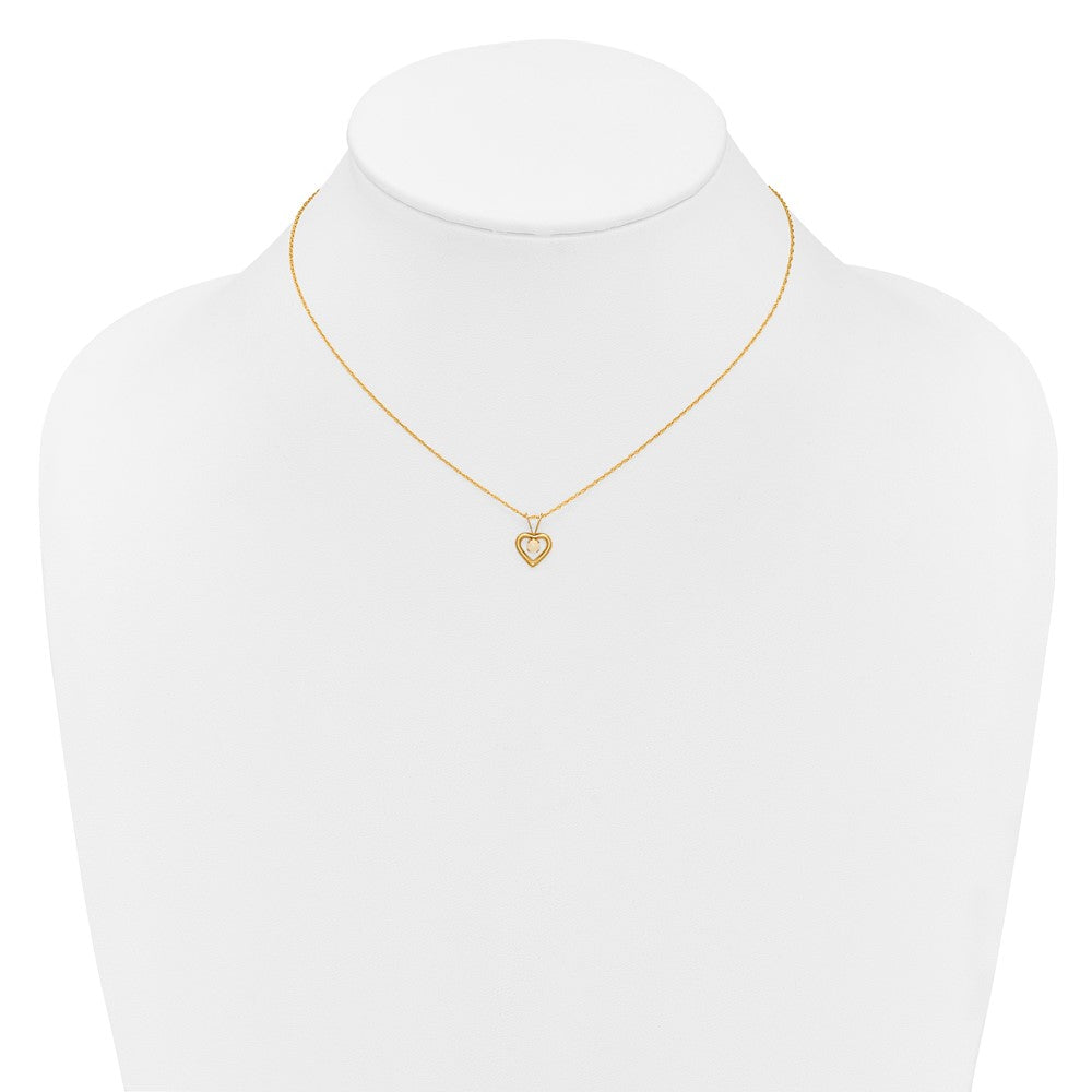 14k Madi K 3mm Opal Heart Necklace