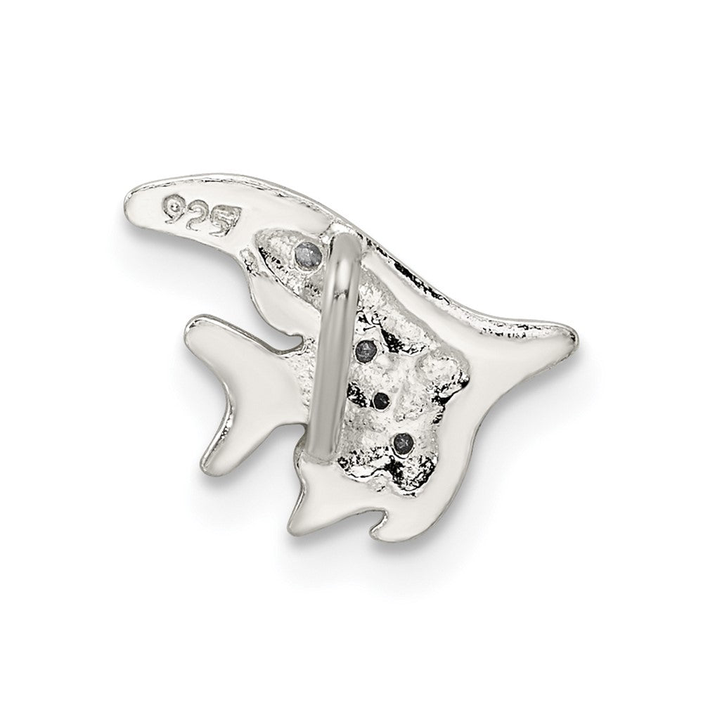 Sterling Silver CZ Fish Chain Slide
