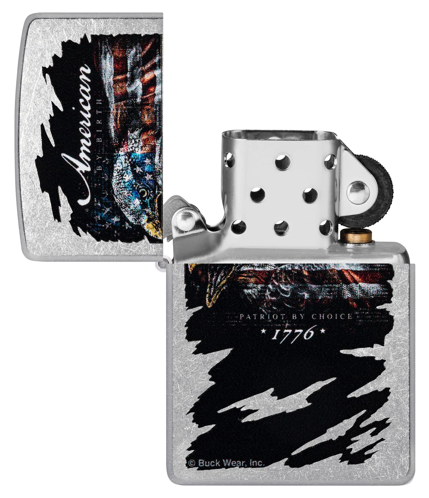 Pro-Cut ZIP-48633 2024 Zippo Buck Wear Eagle Dotted Street Chrome Lighter