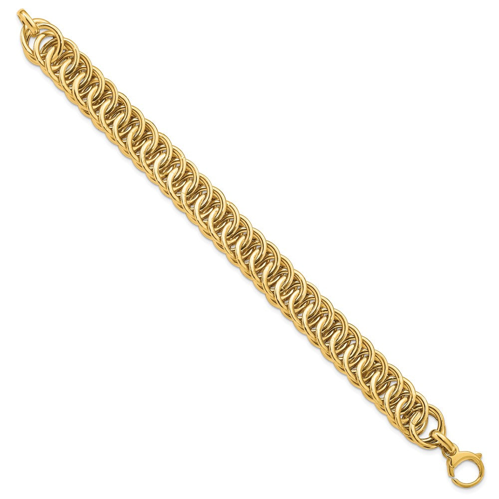 14K Polished D/C Reversible Bracelet 7.5  inches