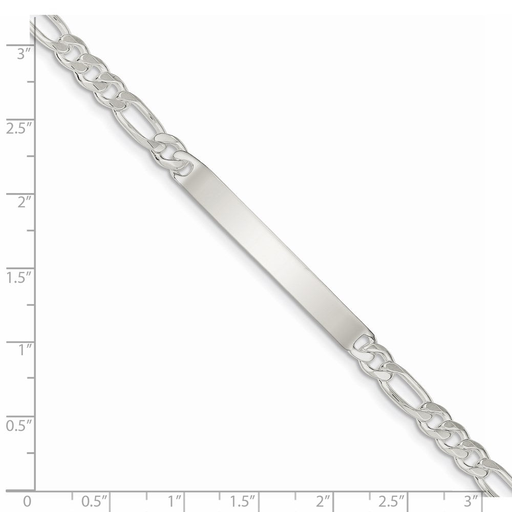 Sterling Silver Figaro Link ID Bracelet 8 inches