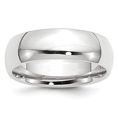 10k White Gold 7mm Standard Weight Comfort Fit Wedding Band Size 11