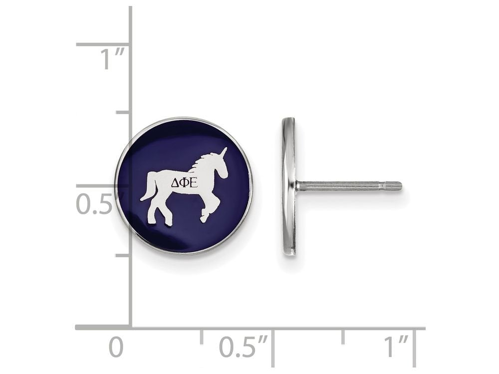 Sterling Silver Official Licensed Greek Sororities Delta Phi Epsilon (???) Enameled Post Earrings