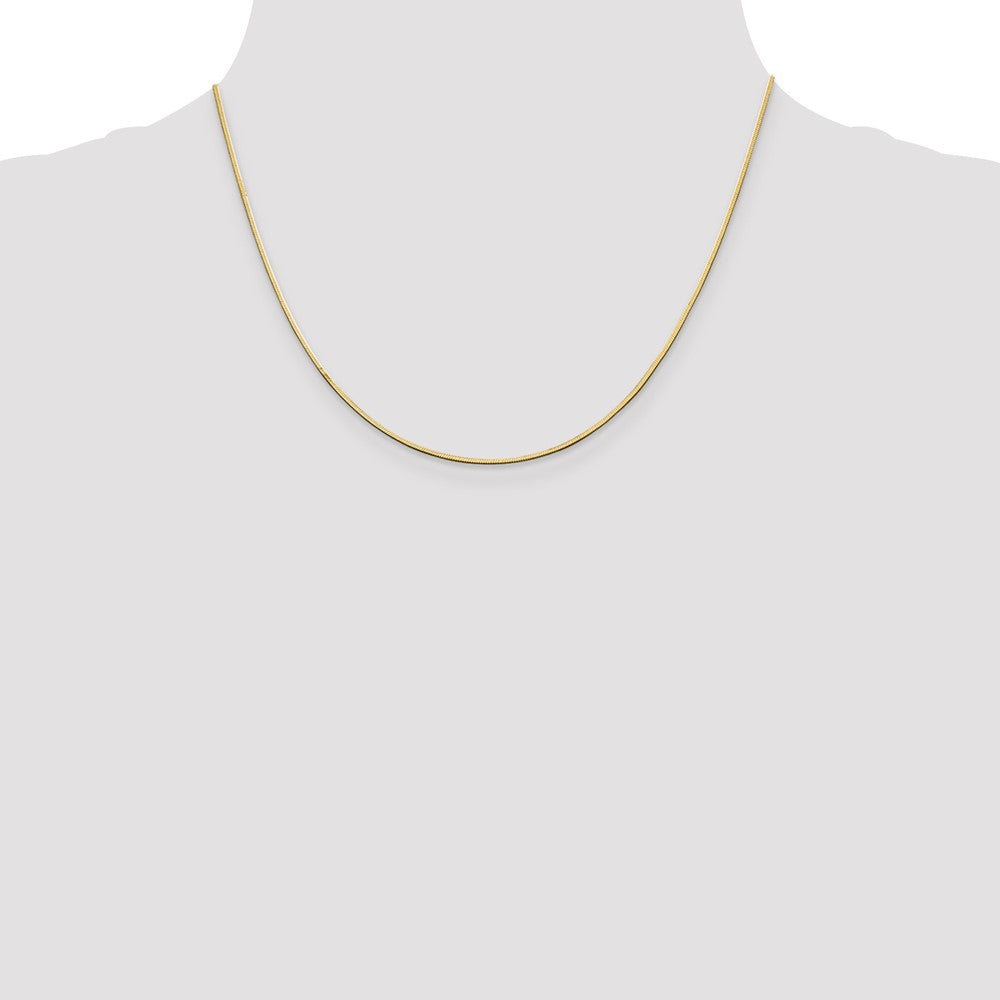 14K 18 inch 1mm Octagonal Snake with Lobster Clasp Chain