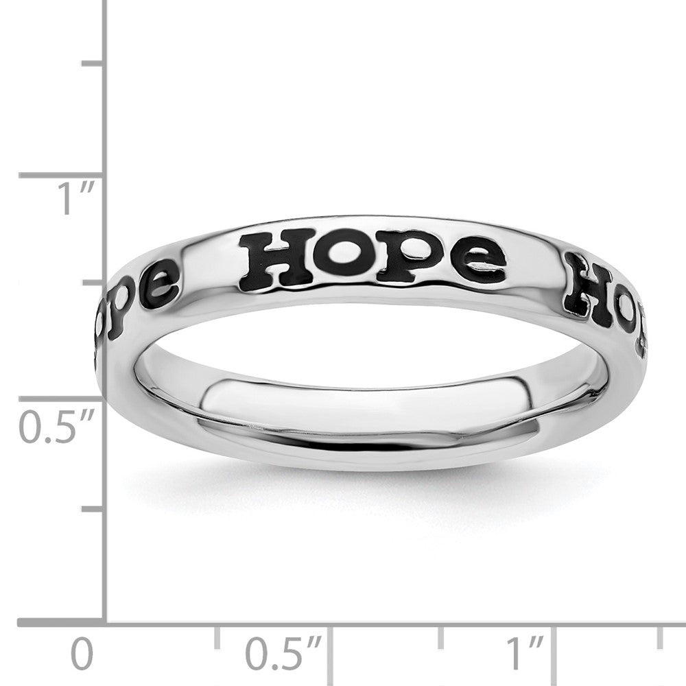 Sterling Silver Stackable Expressions Polished Enameled Hope Ring Size -6